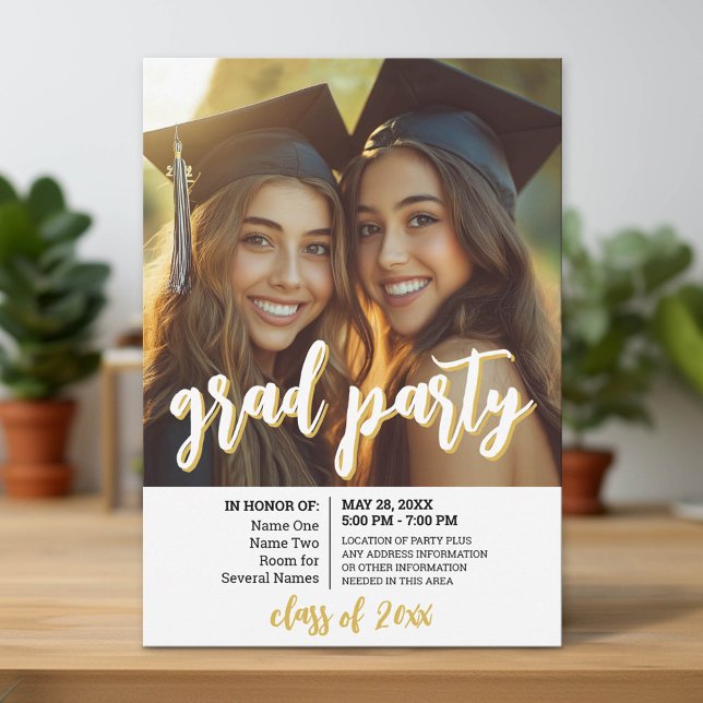 Invitation Célébration de la graduation de groupe - Parti mix (Group Graduation Party Invitation)