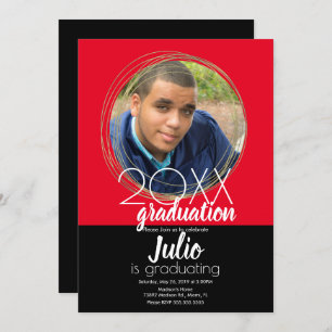 Invitation Célébration de la graduation moderne Deux tons Pho