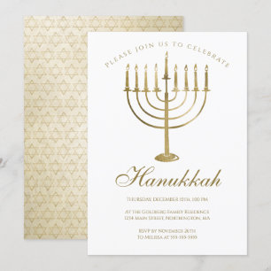 Invitation Célébration de la Ménorah d'or de Hanoukka