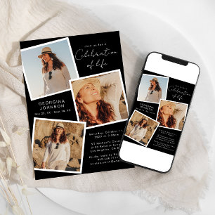 Invitation Célébration de la photo instantanée de la mémoire 