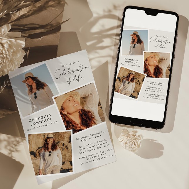 Invitation Célébration de la photo instantanée de la mémoire  (Créateur téléchargé)