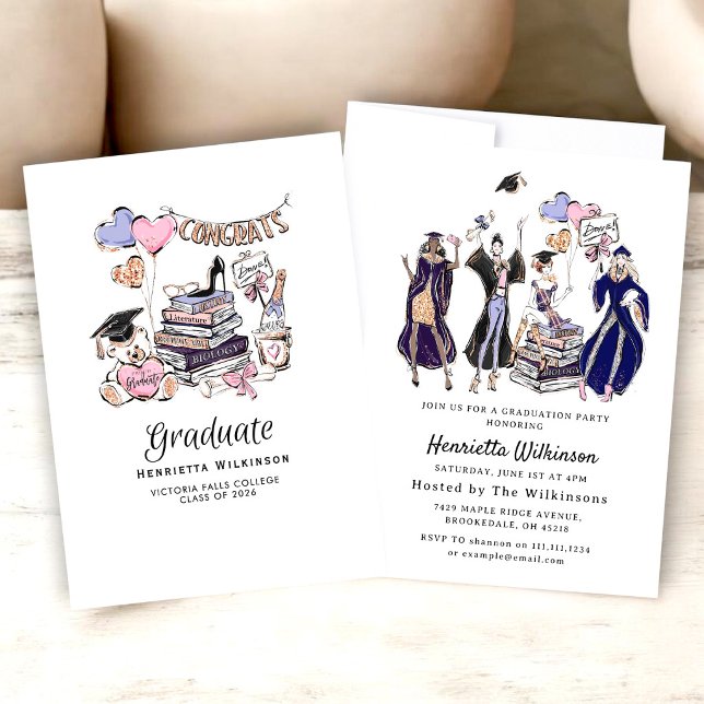 Invitation Célébration de la promotion de 2026 de Hand Drawn  (Créateur téléchargé)