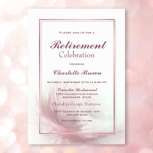 Invitation Célébration de la retraite de la plume rose Dusty