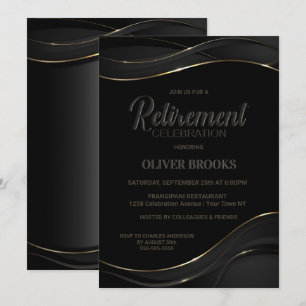 Invitation Célébration de la retraite de l'or noir moderne