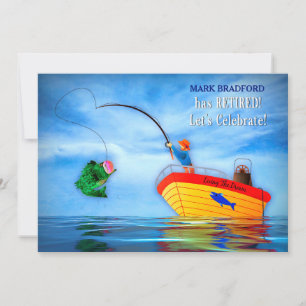 Invitation Célébration de la retraite pour lui Pêche en batea