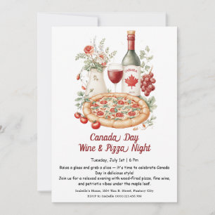 Invitation Célébration de la soirée vin et pizza Fête du Ca