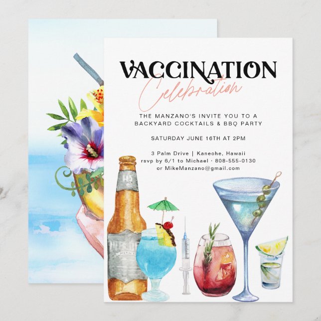 Invitation Célébration de la vaccination | Nous sommes vaccin (Devant / Derrière)