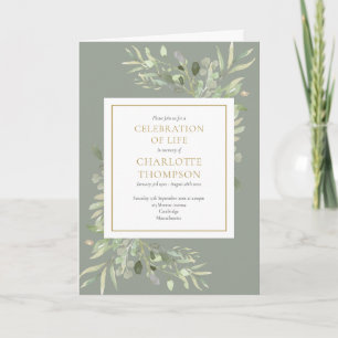 Invitation Célébration de la verdure florale pliée pour les f
