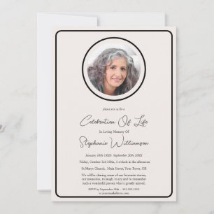 Invitation Célébration de la vie 6 Service funéraire photo