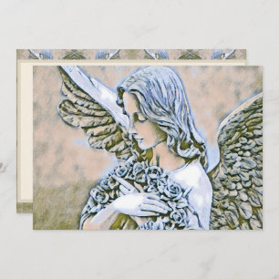 Invitation Célébration de la vie - Ange aux fleurs