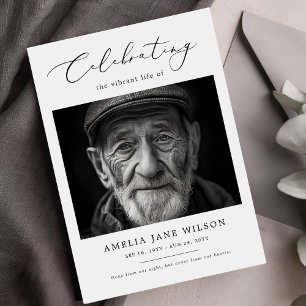 Invitation Célébration de la vie au monument funéraire minima