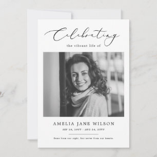 Invitation Célébration de la vie au monument funéraire minima