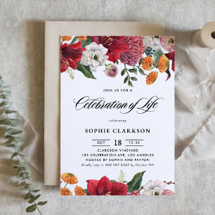 Invitation Célébration de la vie avec amaryllis botanique et 