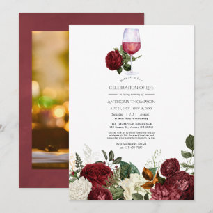 Invitation Célébration de la vie avec dégustation de vin flor