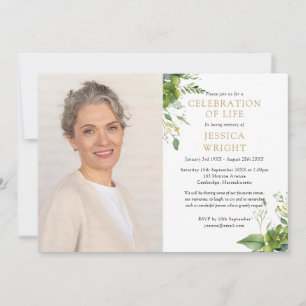 Invitation Célébration De La Vie Célébration Funéraire Photo