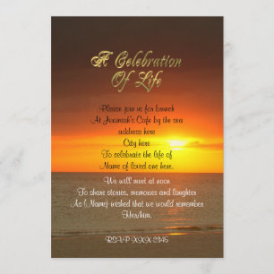 Invitation Célébration de la vie Coucher du soleil de l'invit