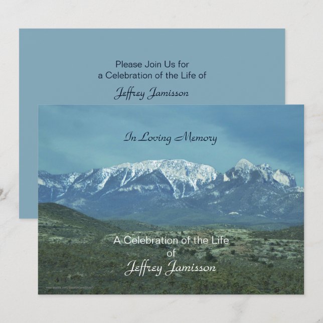 Invitation Célébration de la vie, dans la mémoire aimante, mo (Devant / Derrière)