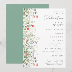 Invitation Célébration de la vie dans un champ de fleurs sauv