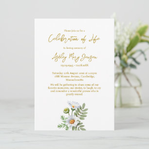 Invitation Célébration de la vie de Daisy Funérailles