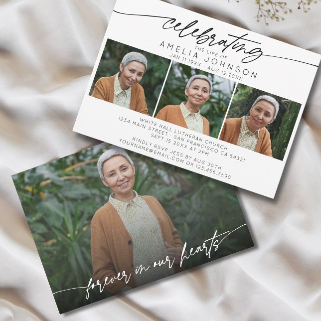 Invitation Célébration de la vie de la collection de photos f (Créateur téléchargé)