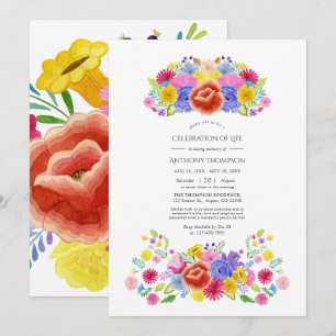 Invitation Célébration de la vie de la fête florale à l'aquar