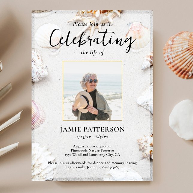 Invitation Célébration de la vie de l'amoureux de la plage Ph (Créateur téléchargé)