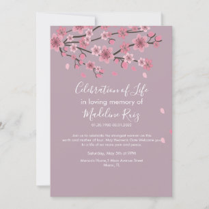Invitation Célébration de la vie de l'arbre à fleurs de ceris