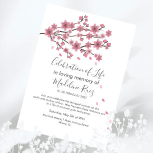 Invitation Célébration de la vie de l'arbre à fleurs de ceris