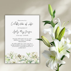 Invitation Célébration de la vie de Lily, service funèbre