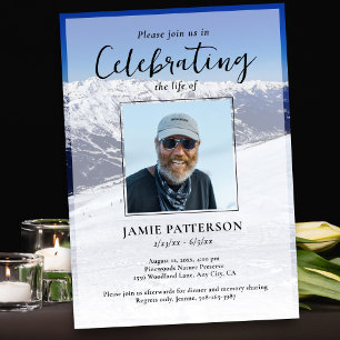 Invitation Célébration de la vie de skieur snowboardeur Photo