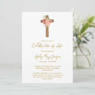 Invitation Célébration de la vie de Zinnia Cross
