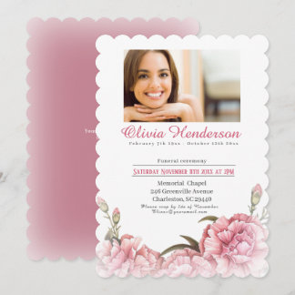 Invitation Célébration de la vie des funérailles photo