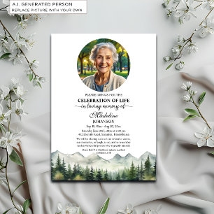 Invitation Célébration de la vie des montagnes et des arbres