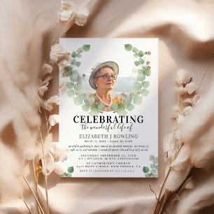 Invitation Célébration de la vie élégante au eucalyptus en ph