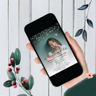 Invitation Célébration de la vie Élégante et savoureuse funér