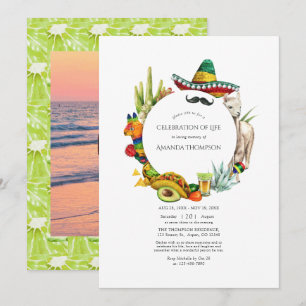 Invitation Célébration de la vie en aquarelle Fiesta mexicain
