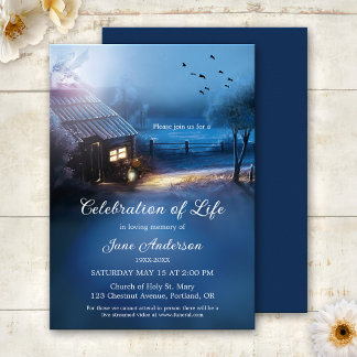 Invitation Célébration de la vie en souvenir illustré
