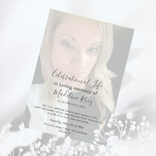 Invitation Célébration de la vie en transparence photo 