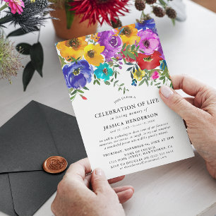 Invitation Célébration de la vie florale lumineuse et audacie