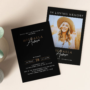 Invitation Célébration de la vie/funérailles/commémoration de