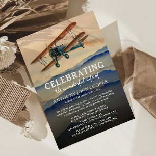 Invitation Célébration de la vie Funérailles du pilote Mémo