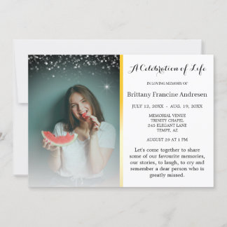 Invitation Célébration de la vie Funérailles élégantes et sav