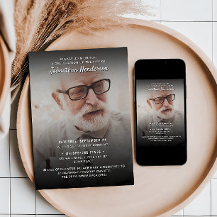 Invitation Célébration de la vie/funérailles/mémorial en 2 ph