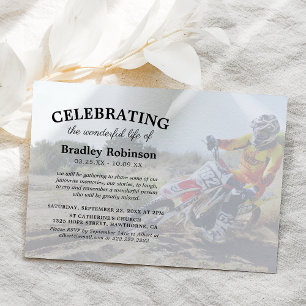 Invitation Célébration de la vie Funérailles photo de motoc