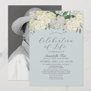 Invitation Célébration de la vie funéraire de Hydrangea
