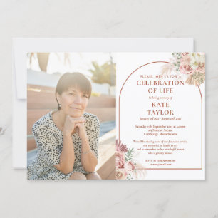 Invitation Célébration de la vie funéraire Photo d'herbe des 