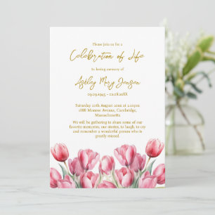Invitation Célébration de la vie funéraire Tulip