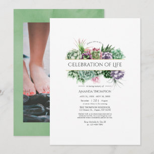 Invitation Célébration de la vie géométrique aquarelle de suc