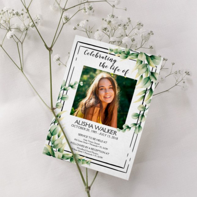 Invitation Célébration de la vie Invitation, service commémor (Créateur téléchargé)
