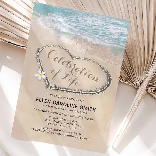 Invitation Célébration de la vie | Mémorial funéraire Océan (Créateur téléchargé)